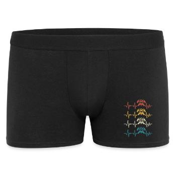 Retro Firefighter Heartbeat Firefighter - Men's Boxer Shorts - black - Front