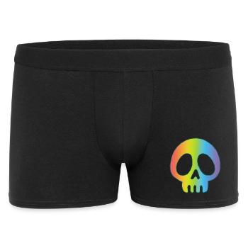 Mehrfarbiger Schädel - Männer Boxer Shorts - Schwarz - Vorne