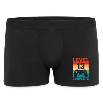 13. Geburtstag Level 13 Complete 13 Jahre Gamer  - Männer Boxer Shorts - Schwarz - Vorne