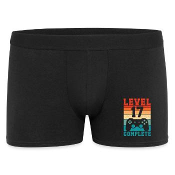 17. Geburtstag Level 17 Complete 17 Jahre Gamer  - Männer Boxer Shorts - Schwarz - Vorne