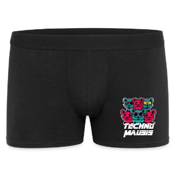 Techno Mausis - Männer Boxer Shorts - Schwarz - Vorne