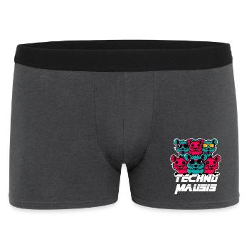 Techno Mausis - Männer Boxer Shorts - Anthrazit - Vorne