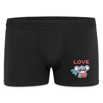 Koala-Herz-Liebe Kawaii - Männer Boxer Shorts - Schwarz - Vorne