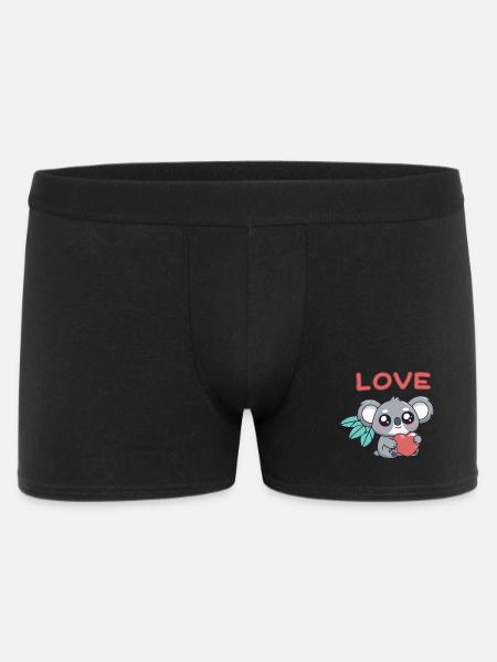 Koala-Herz-Liebe Kawaii - Männer Boxer Shorts - Schwarz
