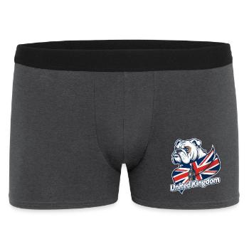 Bouledogue avec drapeau britannique et Big Ben - Boxer Homme - charbon - Devant