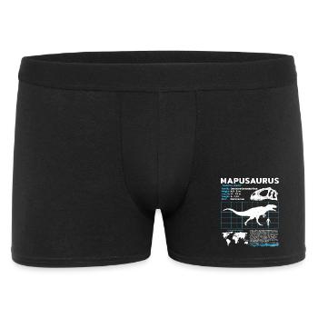 Mapusaurus Fact Sheet - Männer Boxer Shorts - Schwarz - Vorne