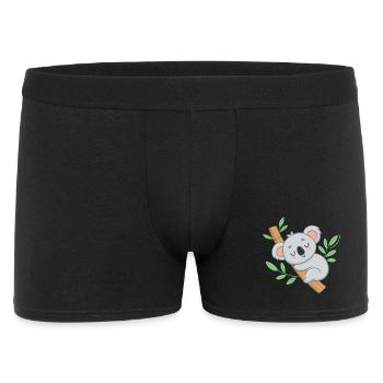 Koala rêveur sur branche tropicale - Boxer Homme - noir - Devant