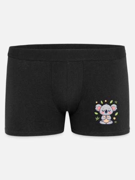 Koala zen feuilles et fleurs - Boxer Homme - noir