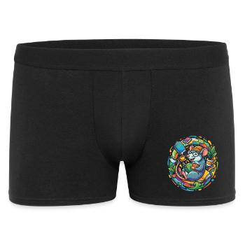 Leseratte im Bücherkreis Lesefluss Bücherwurm - Männer Boxer Shorts - Schwarz - Vorne