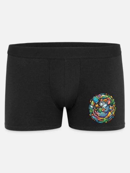 Rat de bibliothèque dans le cercle du livre Lesefluss Bücherwurm - Boxer Homme - noir
