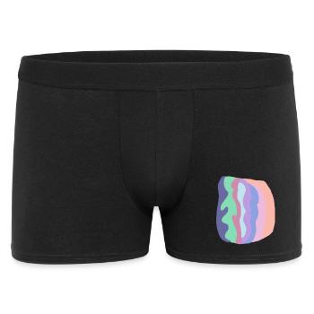 Pastellwellenschichten - Männer Boxer Shorts - Schwarz - Vorne