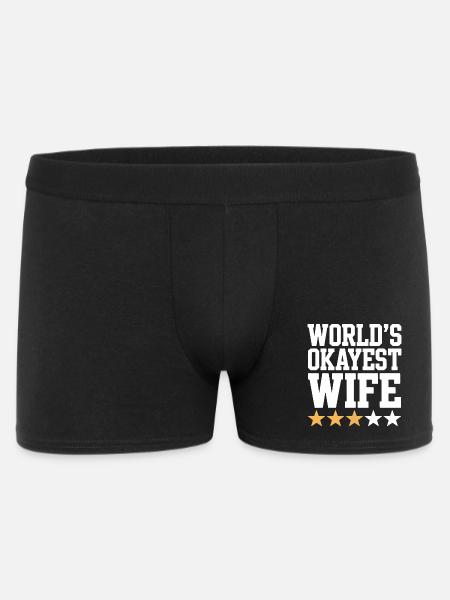 World's Okayest Wife Tee - Men's Boxer Shorts - black