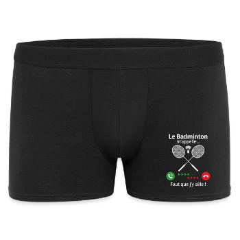 le badminton m'appelle il faut que j j'aille - Boxer Homme - noir - Devant