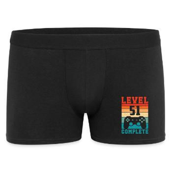51. Geburtstag Level 51 Complete 51 Jahre Gamer - Männer Boxer Shorts - Schwarz - Vorne
