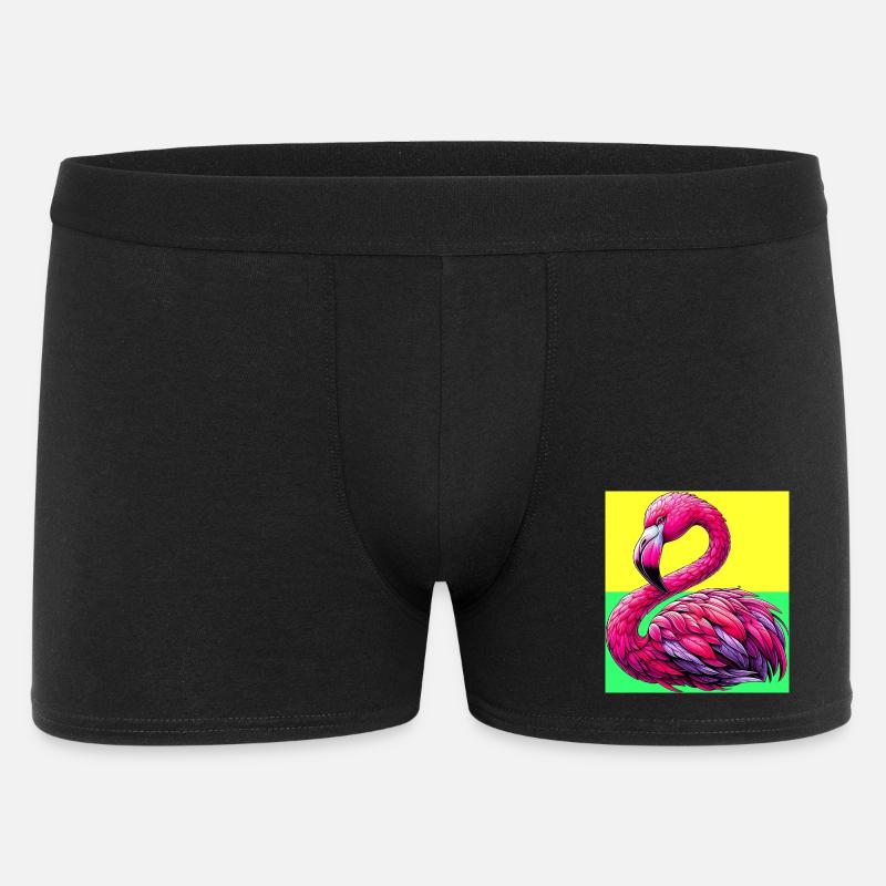 Flamingo - Männer Boxer Shorts - Schwarz