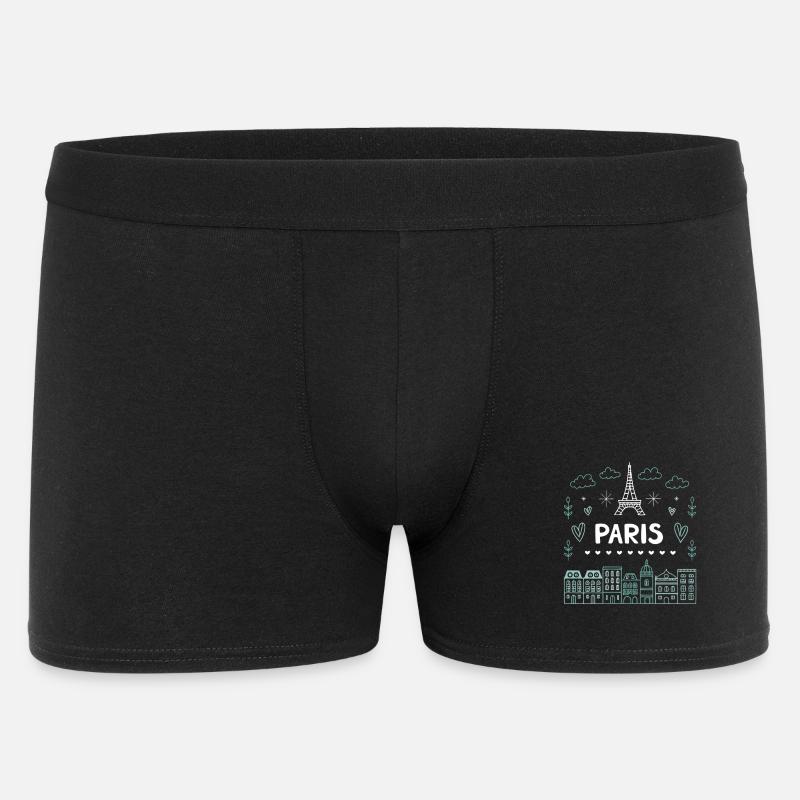 Doodle Paris Tour Eiffel Cœurs - Boxer Homme - noir