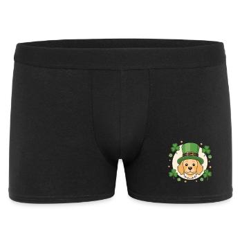 Green Leprechaun Labrador Dog and Clubs - Men's Boxer Shorts - black - Front