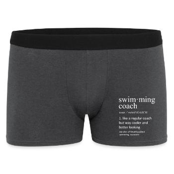 Swimming Coach Definition Funny Typography - Men's Boxer Shorts - charcoal grey - Front