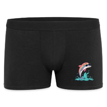 Regenbogendelfin-Brille - Männer Boxer Shorts - Schwarz - Vorne