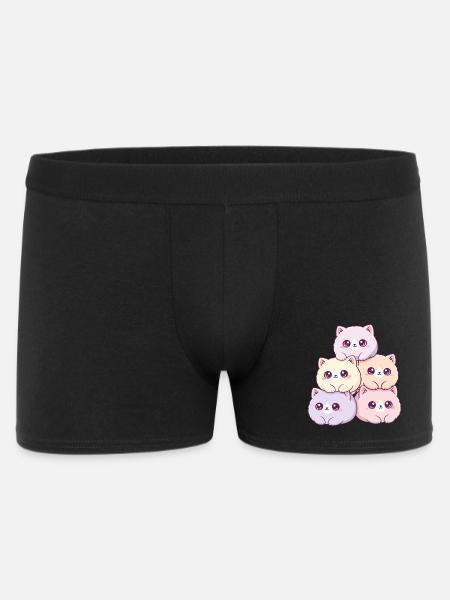 Pastel cats bunch cuddly happy - Men's Boxer Shorts - black