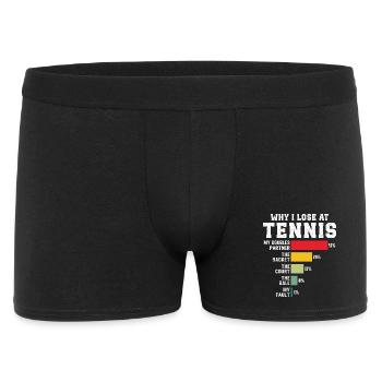 Warum ich beim Tennis verliere - Männer Boxer Shorts - Schwarz - Vorne