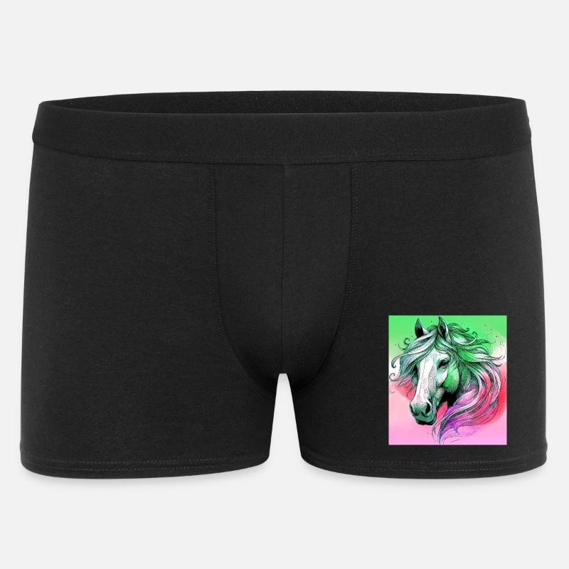Pferd - Männer Boxer Shorts - Schwarz