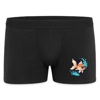 Retro Golden Fish Glasses - Men's Boxer Shorts - black - Front