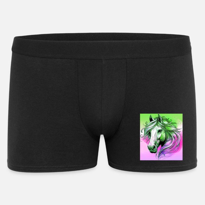 Pferd - Männer Boxer Shorts - Schwarz