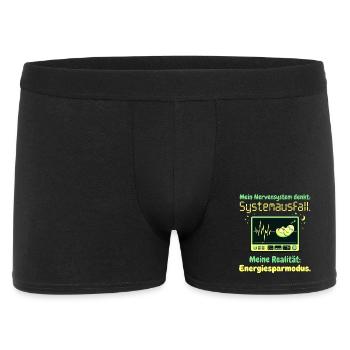 Faultier Nervensystem Energiesparmodus Humor Desig - Männer Boxer Shorts - Schwarz - Vorne