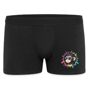 Cartoon Monkey Splash bunte rosa Brille - Männer Boxer Shorts - Schwarz - Vorne
