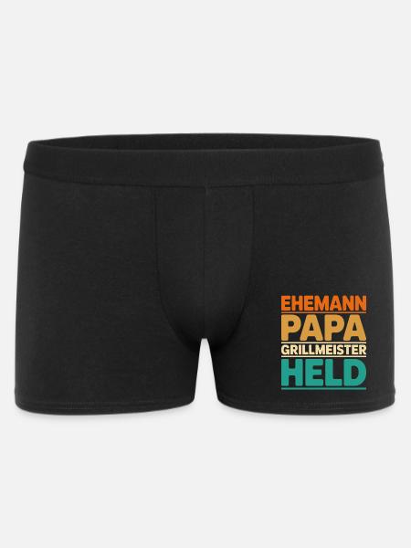 Ehemann Papa Grillmeister Held - Männer Boxer Shorts - Schwarz