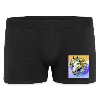 Pferd - Männer Boxer Shorts - Schwarz - Vorne