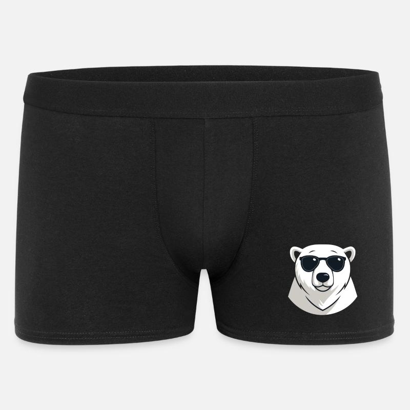 Eisbär mit dunkler Brille - Männer Boxer Shorts - Schwarz