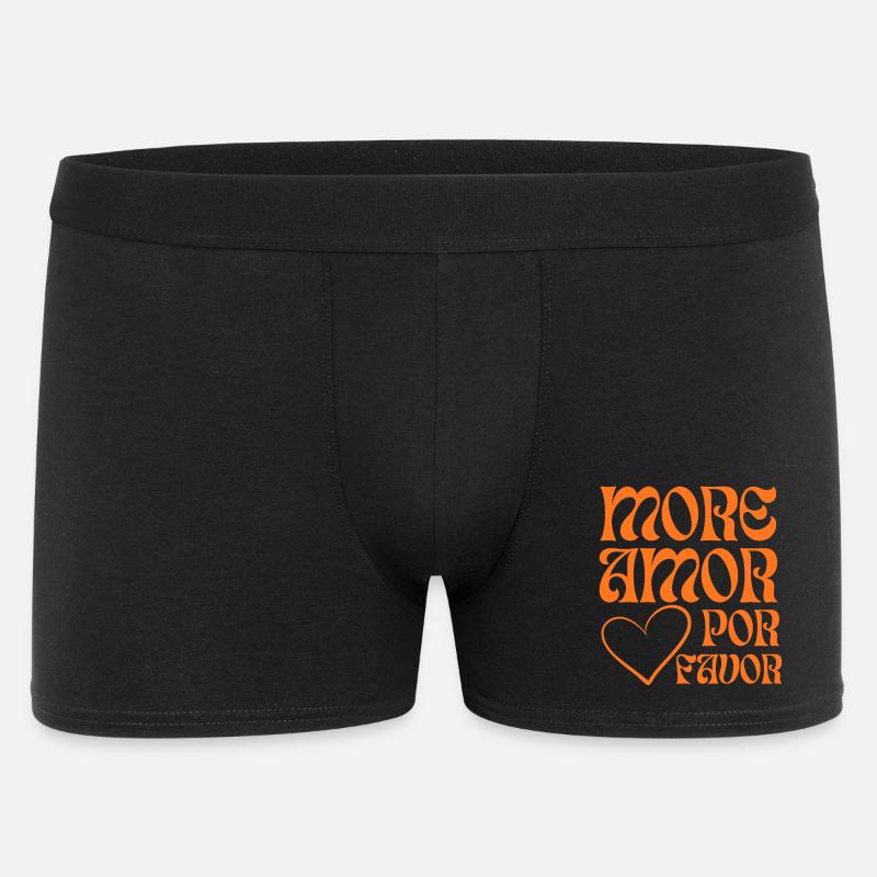 Plus d’amour en orange rétro - Boxer Homme - noir