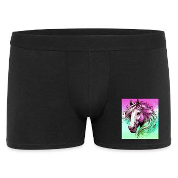 Pferd - Männer Boxer Shorts - Schwarz - Vorne