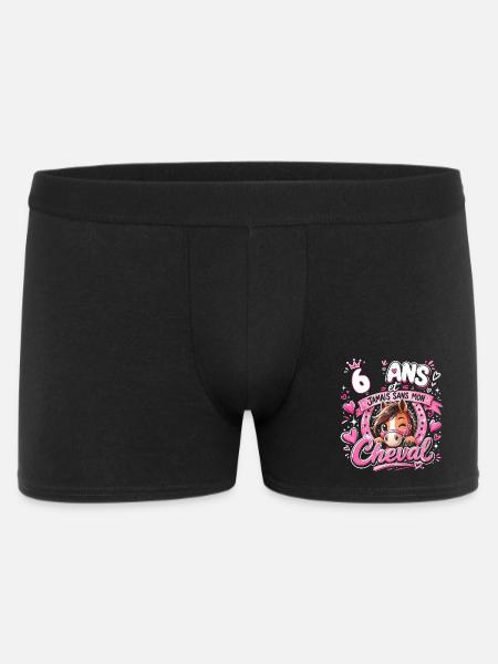 Cheval 6 Ans Anniversaire Fille Poney - Boxer Homme - noir