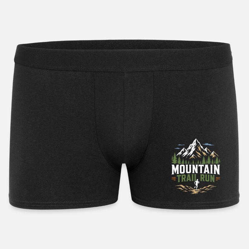 Mountain Trail Run - Männer Boxer Shorts - Schwarz