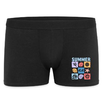 Summer – Maritime Meereswelt voller Urlaubsflair - Männer Boxer Shorts - Schwarz - Vorne