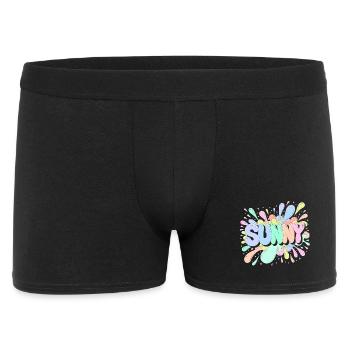 Sunny Splash Pastel Buchstaben - Männer Boxer Shorts - Schwarz - Vorne
