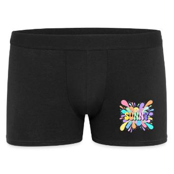 Sunny Splash Farbausbruch - Männer Boxer Shorts - Schwarz - Vorne