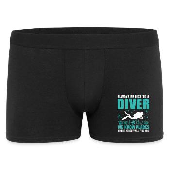 Always Be Nice to a Diver  - Men's Boxer Shorts - black - Front