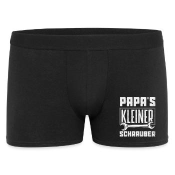 Papas Kleiner Schrauber Auto Werkstatt Kinder - Männer Boxer Shorts - Schwarz - Vorne
