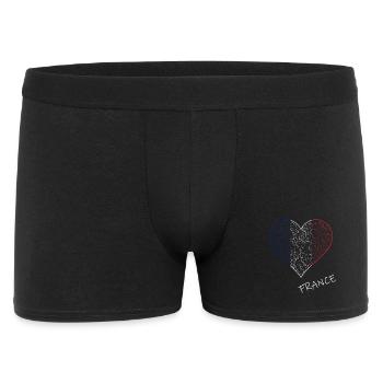 France, cœur aux couleurs françaises, France - Boxer Homme - noir - Devant