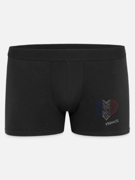 France, cœur aux couleurs françaises, France - Boxer Homme - noir