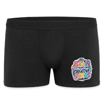 Mein Gehirn läuft von kreativem Chaos - Männer Boxer Shorts - Schwarz - Vorne