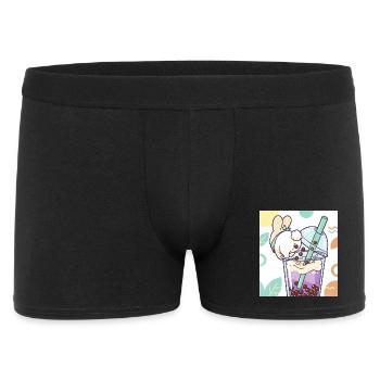Bubble Tea Boba Drôle de Lapin mignon - Boxer Homme - noir - Devant