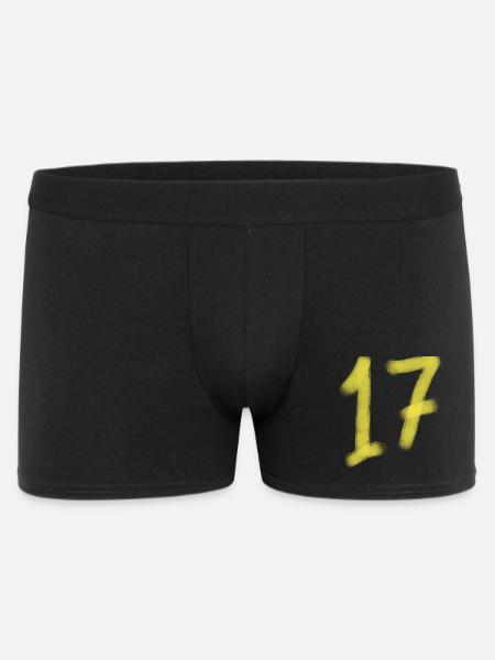 Police baptismale jaune pour le 17e anniversaire - Boxer Homme - noir