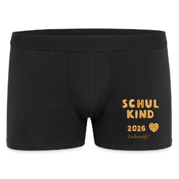 Schulkind 2026 Zuckersüß - Männer Boxer Shorts - Schwarz - Vorne