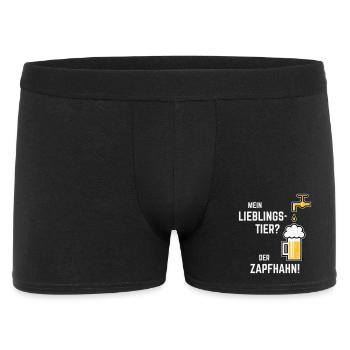 Mein Lieblingstier? Der Zapfhahn! (Bier / 3C) - Männer Boxer Shorts - Schwarz - Vorne