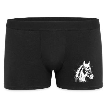 Tête de Cheval Paint Splash Blanc - Boxer Homme - noir - Devant
